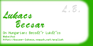 lukacs becsar business card